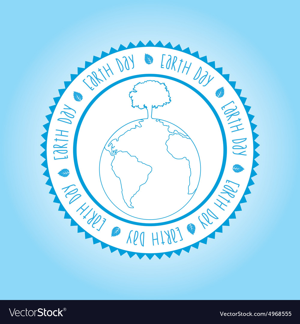 Isolated label with text and elements for earth