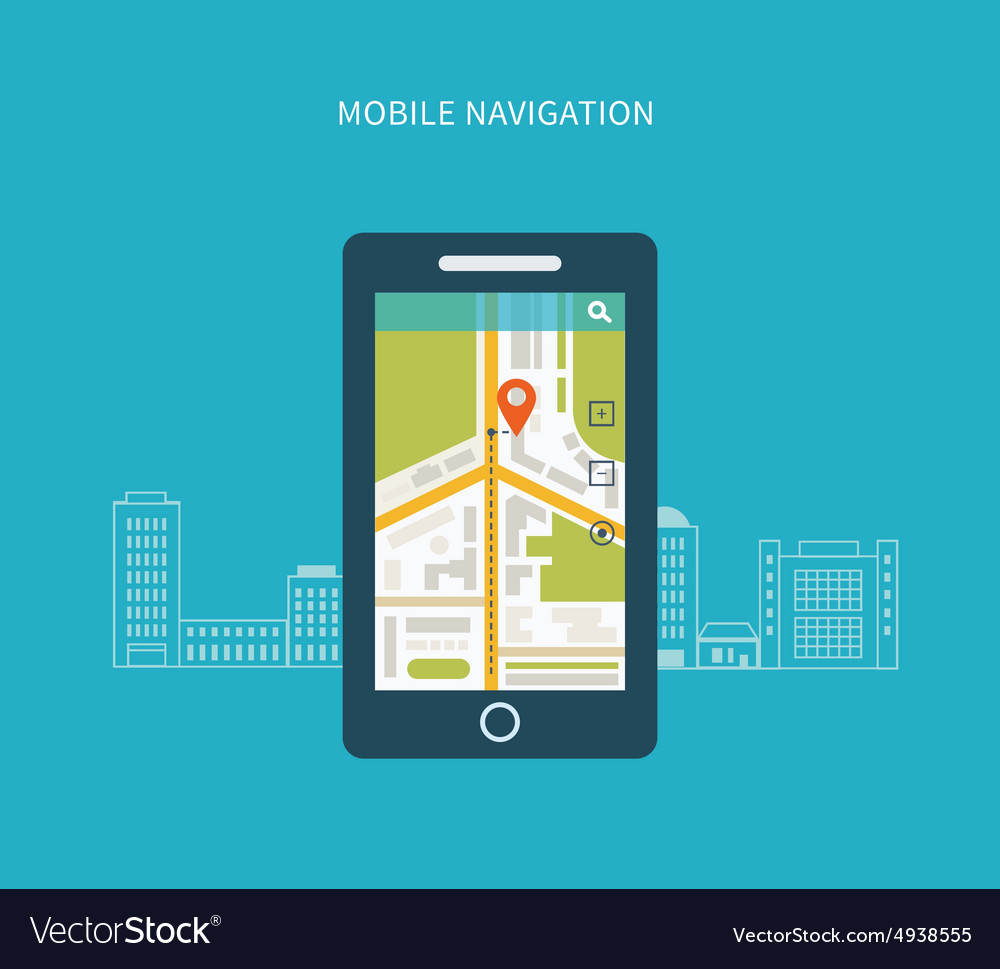 Mobile gps navigation on phone with map