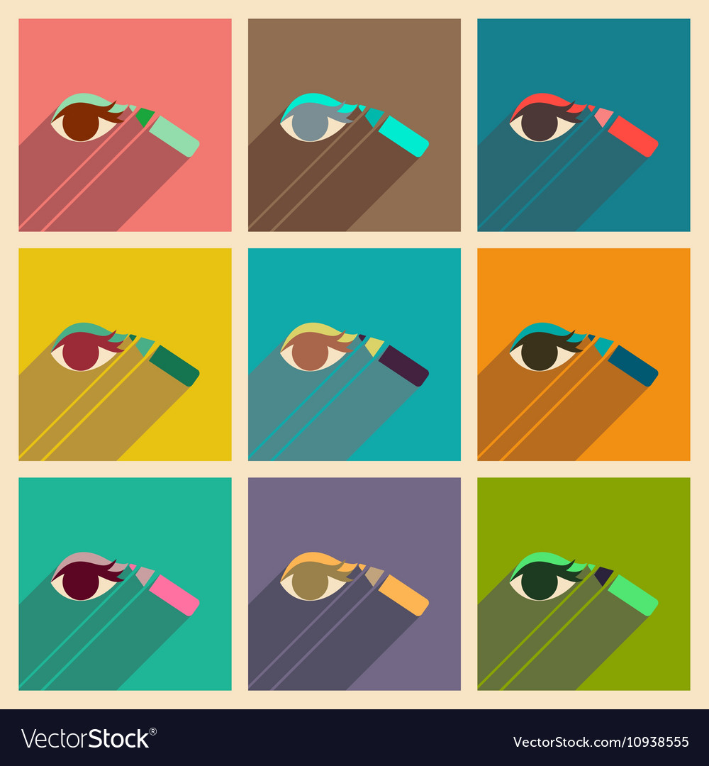 Modern flat icons collection with shadow