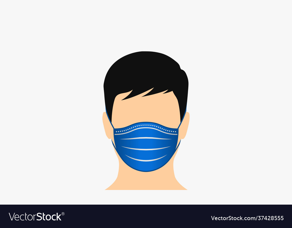 Person wearing medical mask on white background