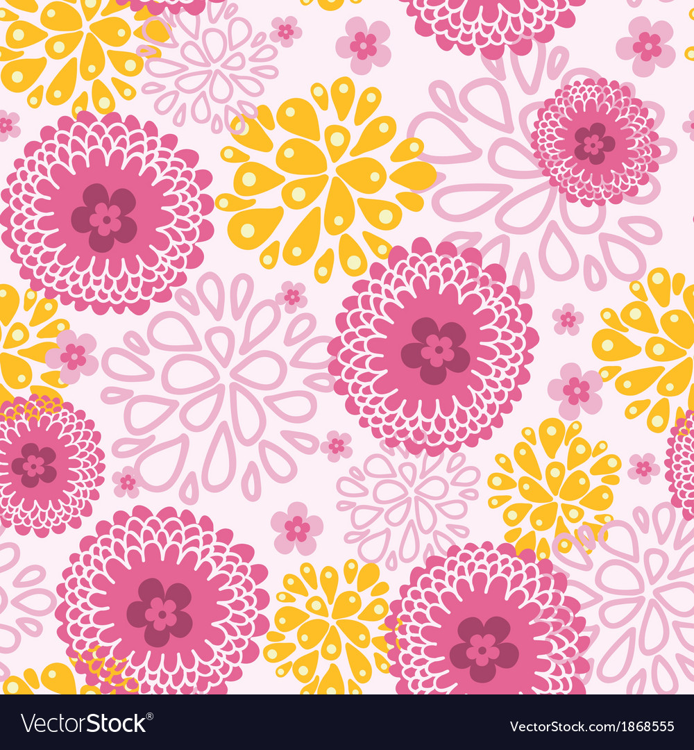 Pink field flowers seamless pattern background