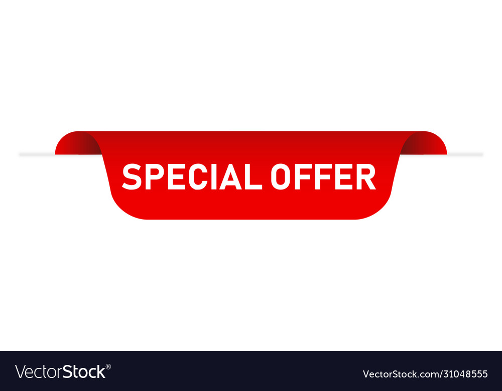 Red ribbon banner isolated element with shadow vector image Red ribbon banner isolated element with shadow