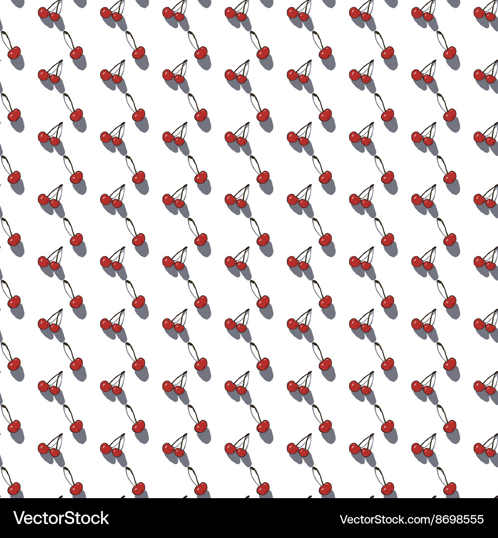 Seamless pattern berries cherry Royalty Free Vector Image