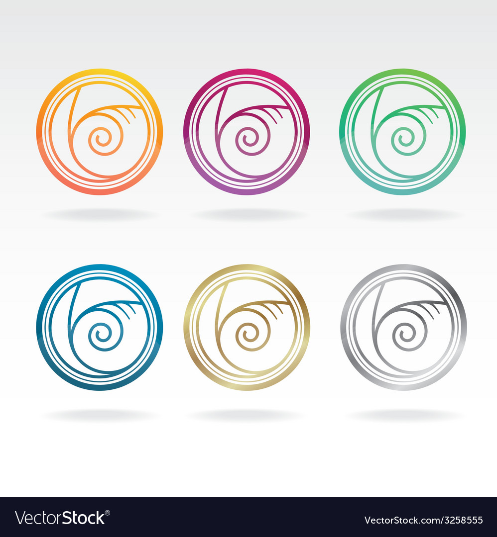 Seashell Icon Set - Various Colors