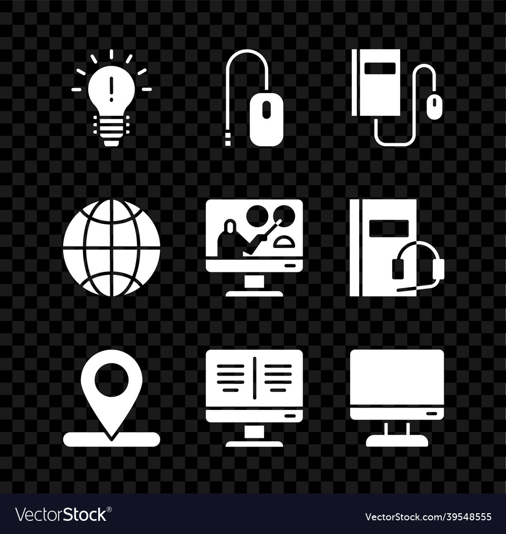Set light bulb with concept of idea computer