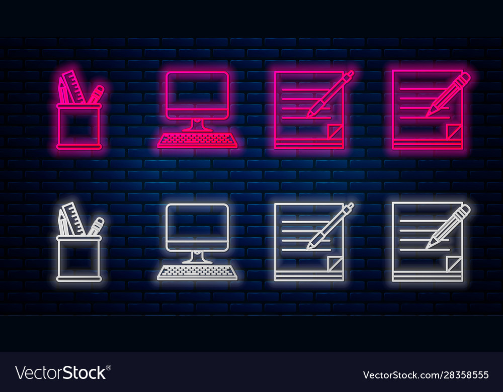 Set line computer monitor with keyboard blank