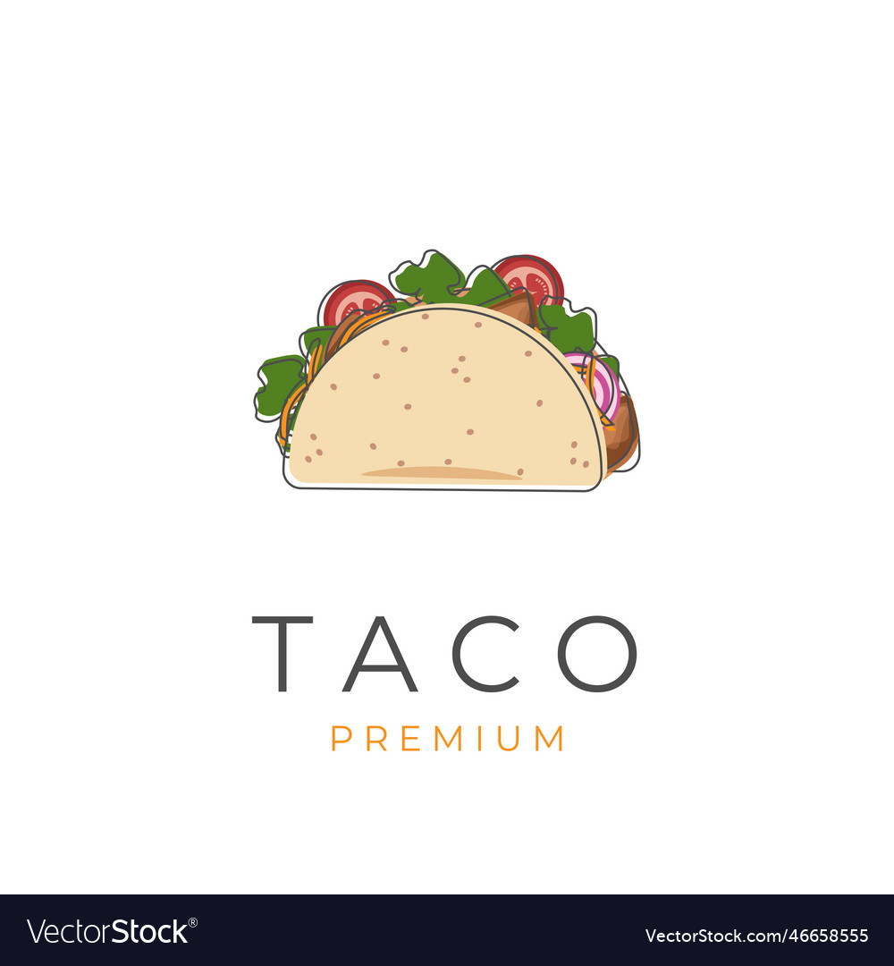 Street food taco cartoon Royalty Free Vector Image