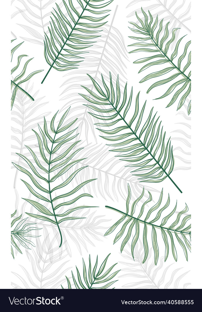 Tropical palm leaves seamless pattern modern