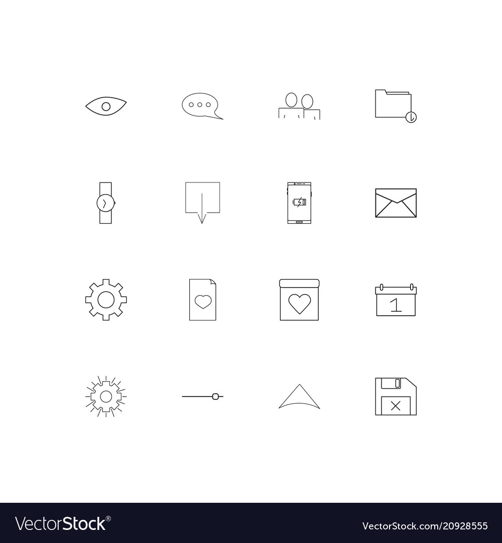 User interface linear thin icons set outlined