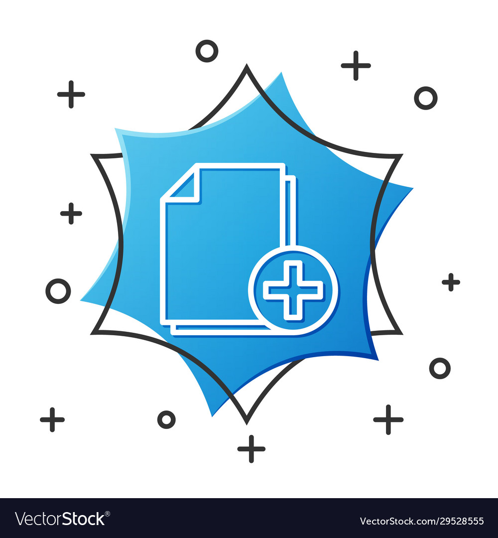White line add new file icon isolated on vector image White line add new file icon isolated on