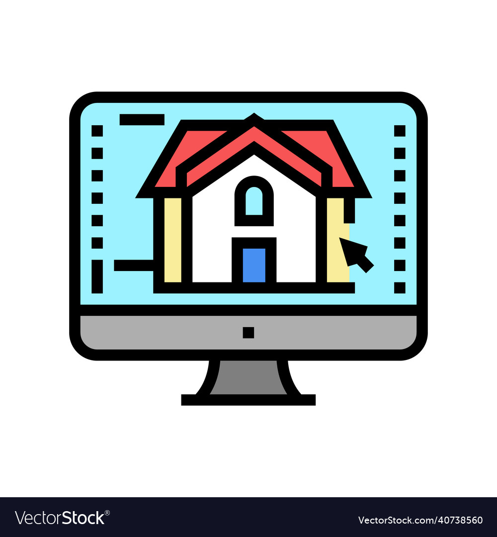 3d architecture visualization color icon vector image 3d architecture visualization color icon