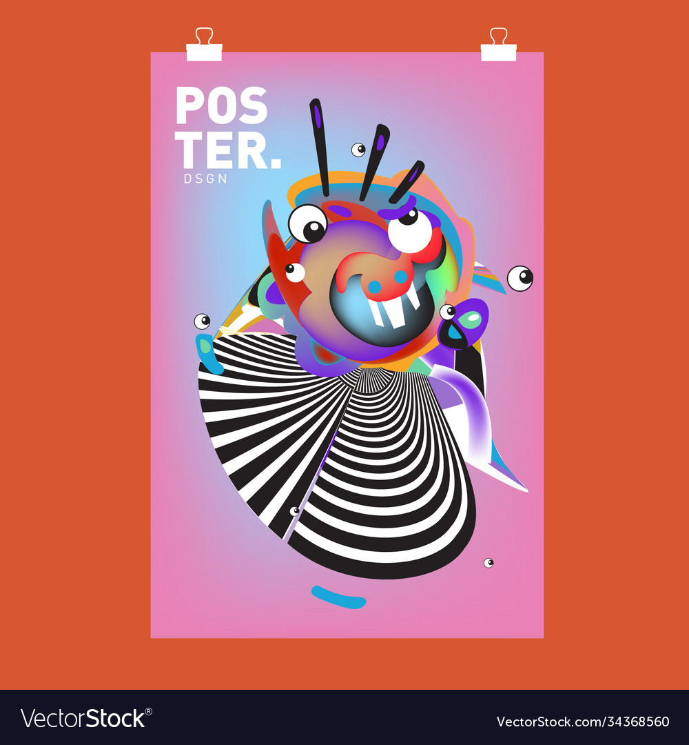 Abstract colorful cartoon character cover