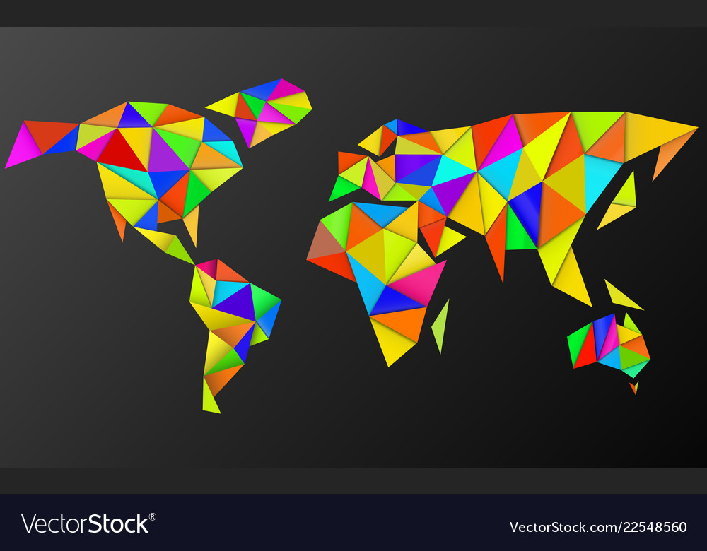 Abstract world map in geometric polygonal style