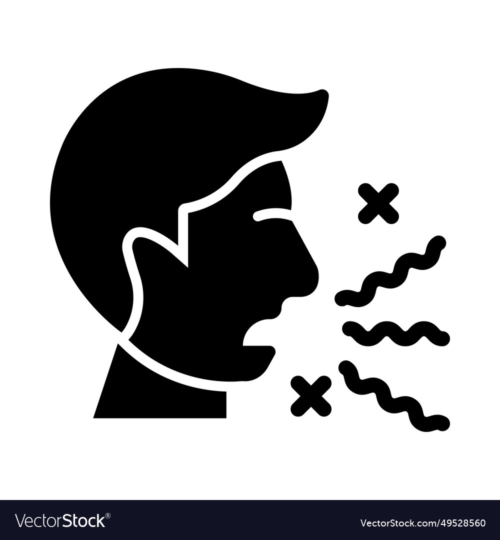 Bad smell glyph icon for personal and commercial Vector Image