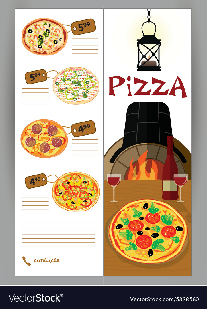 booklet flyer leaflet menu for pizza royalty free vector