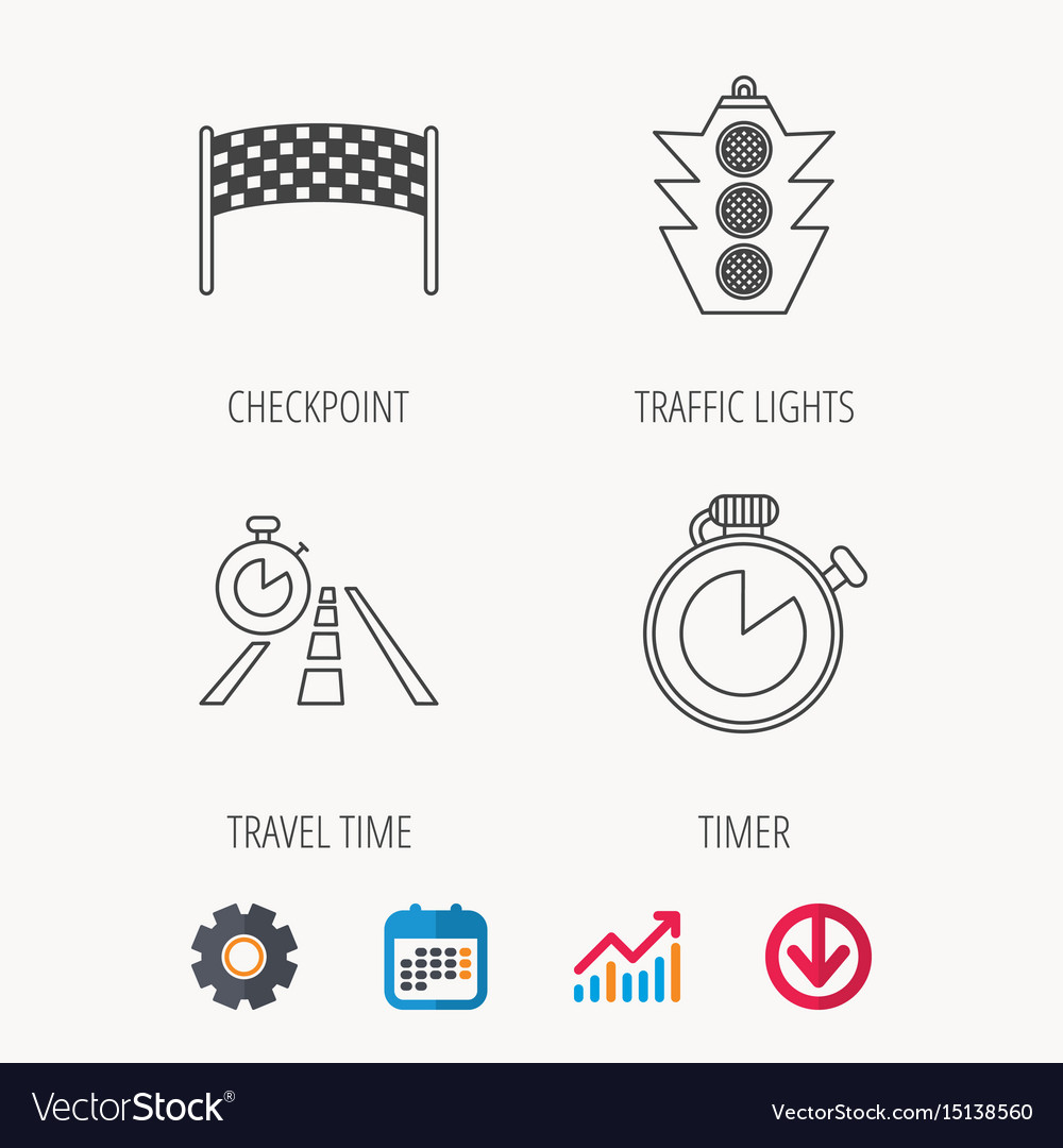 Checkpoint traffic lights and timer icons