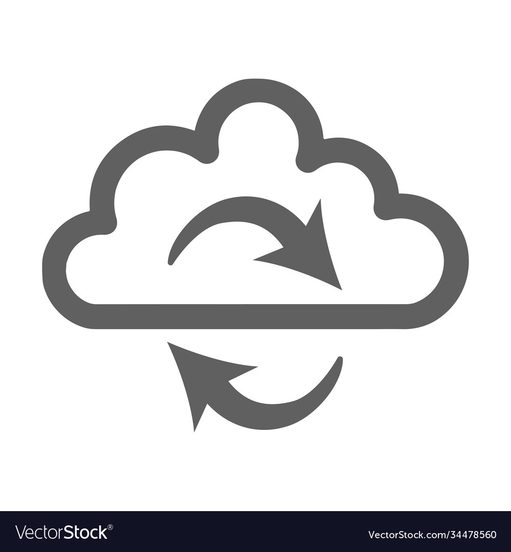 Cloud network refresh syncing icon gray color