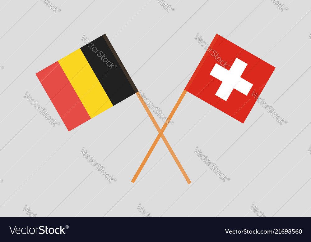 Crossed belgium and switzerland flags