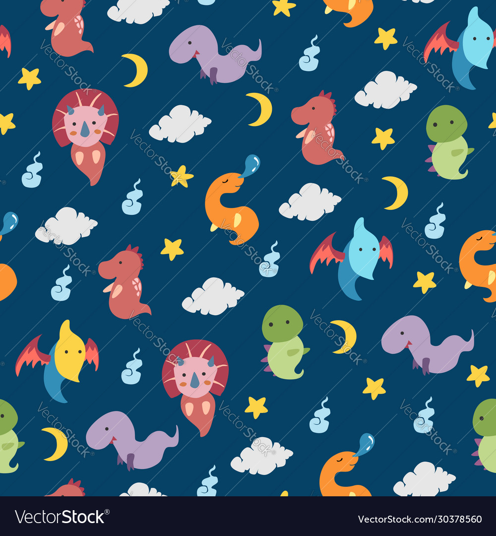 Dinosaurs seamless pattern for kids creative