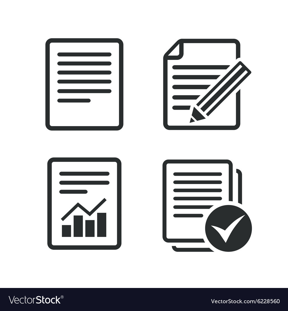 Document icons file with chart and checkbox