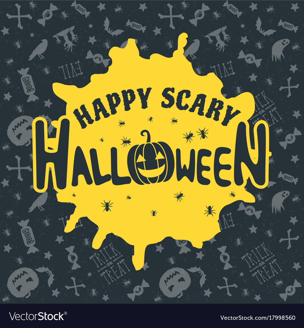 Happy halloween greeting card typography design