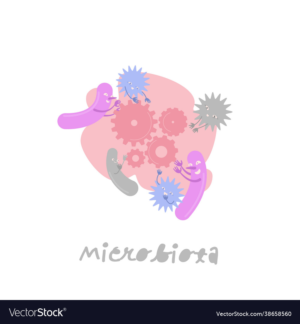 Microbiota cartoon character in a trendy style Vector Image Microbiota cartoon character in a trendy style Vector Image