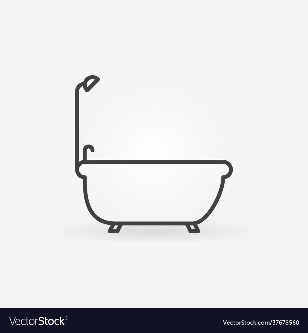 Minimal Bathtub Icon - Outline