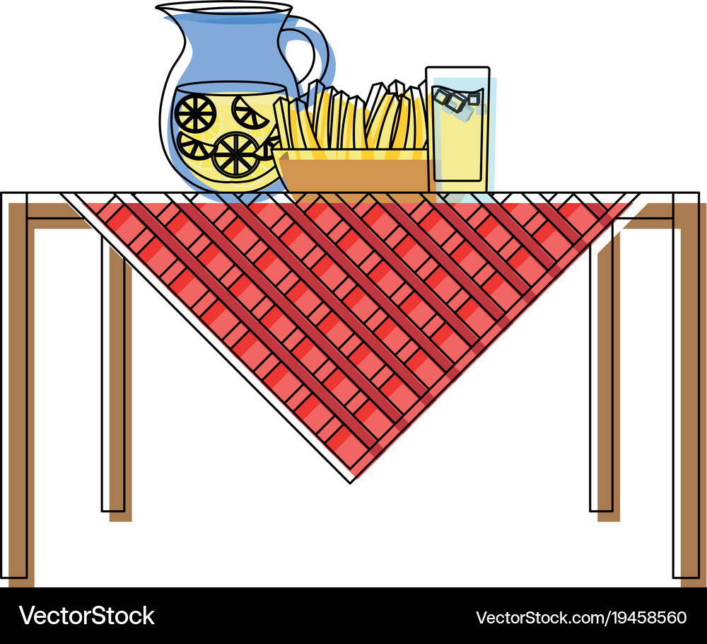Picnic table Royalty Free Vector Image - VectorStock