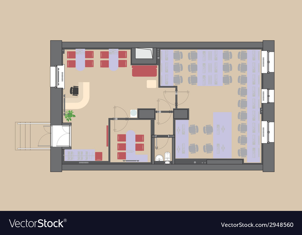 Plan office Royalty Free Vector Image - VectorStock