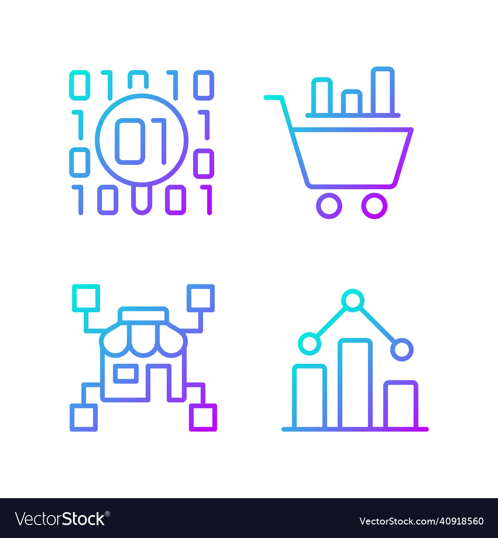 Retail data mining and analytics gradient linear vector image Retail data mining and analytics gradient linear