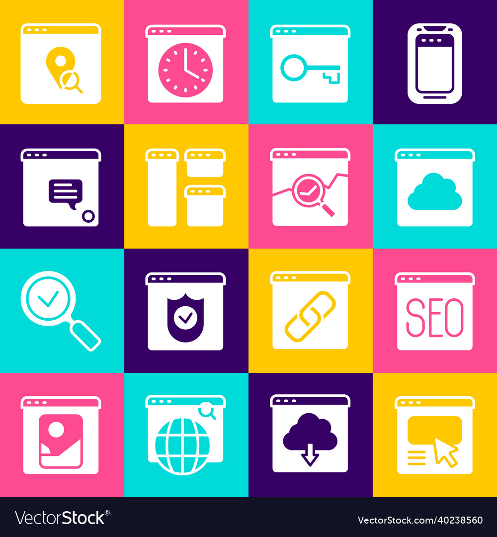 Set ui or ux design cloud technology data Vector Image Set ui or ux design cloud technology data