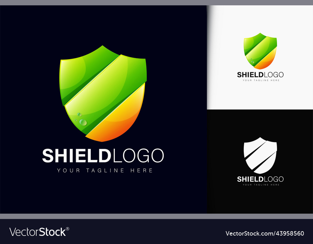 Shield logo design with gradient vector image Shield logo design with gradient
