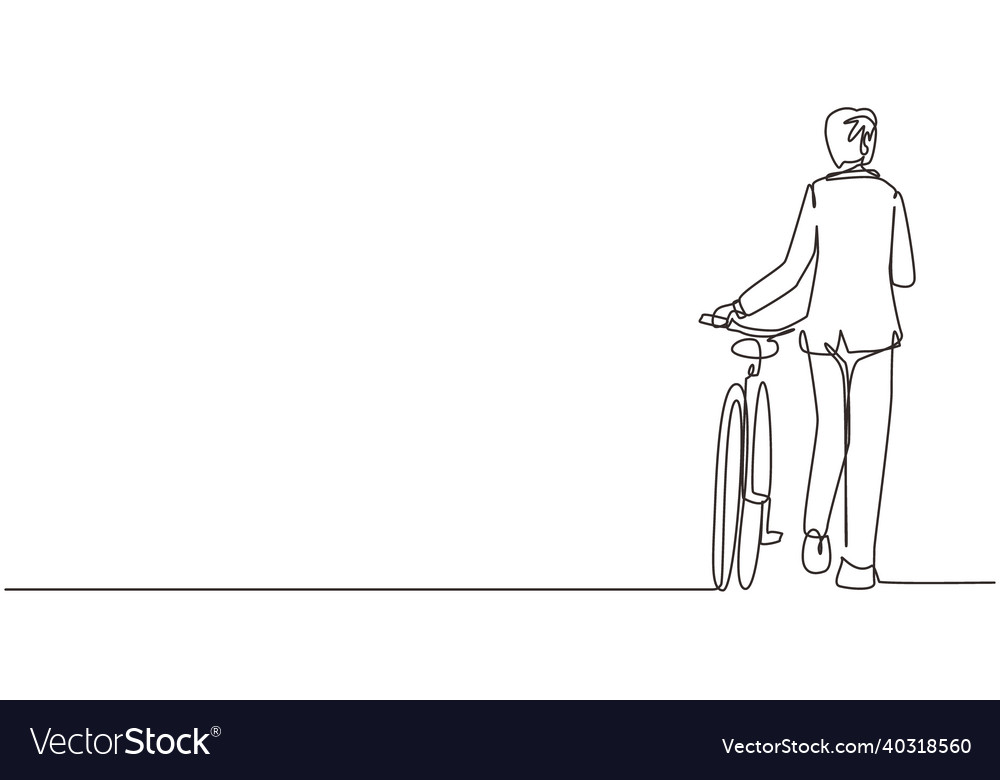 Single continuous line drawing back view walking Vector Image Single continuous line drawing back view walking