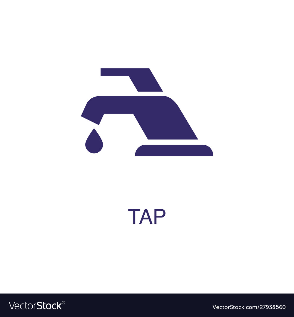 Tap element in flat simple style on white