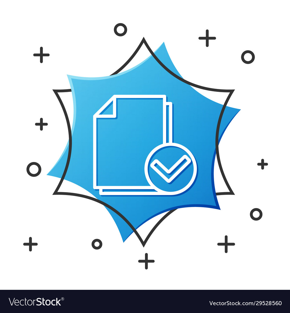 White line document and check mark icon isolated Vector Image White line document and check mark icon isolated