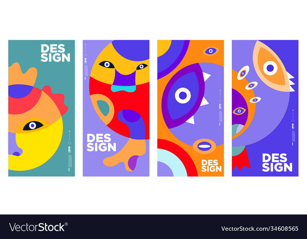 Abstract colorful geometric and curvy pattern vector image Abstract colorful geometric and curvy pattern