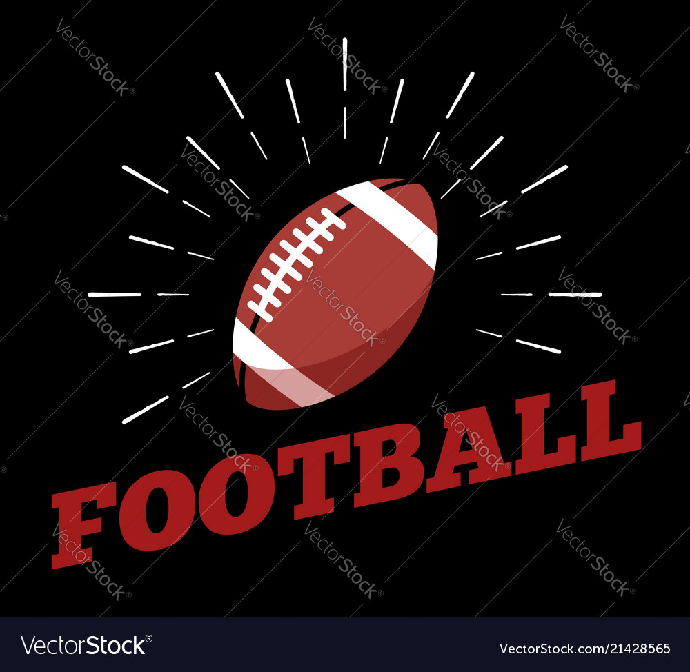 American football sport ball logo icon sun burtst vector image American football sport ball logo icon sun burtst