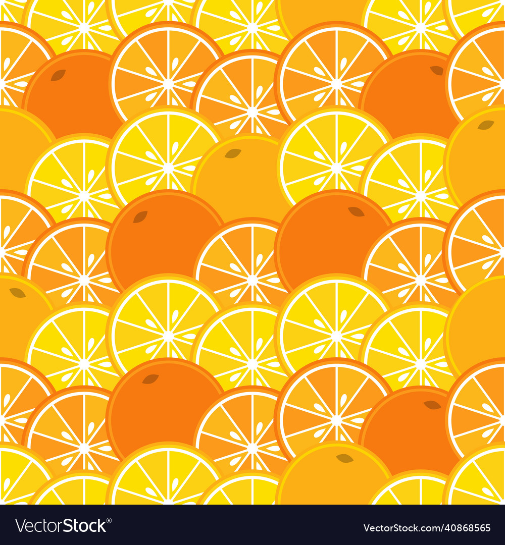 Background With Slices Of Citrus Lemon And Orange Vector Image