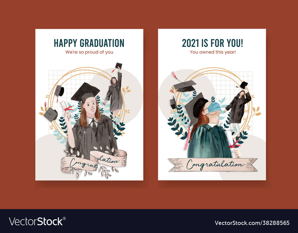 Card template with class 2021 Vector Image Card template with class 2021
