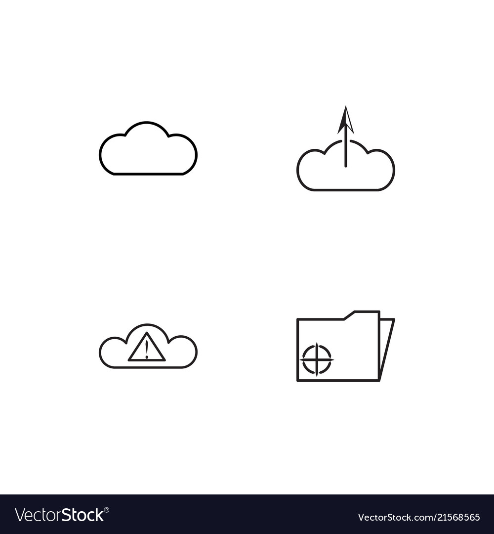 Cyber security linear icons set simple outline
