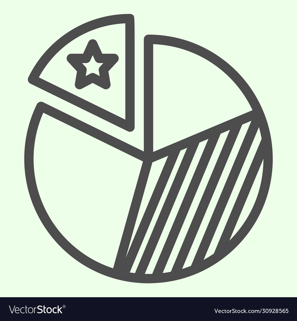 Diagram line icon pie chart with marked part Vector Image Diagram line icon pie chart with marked part