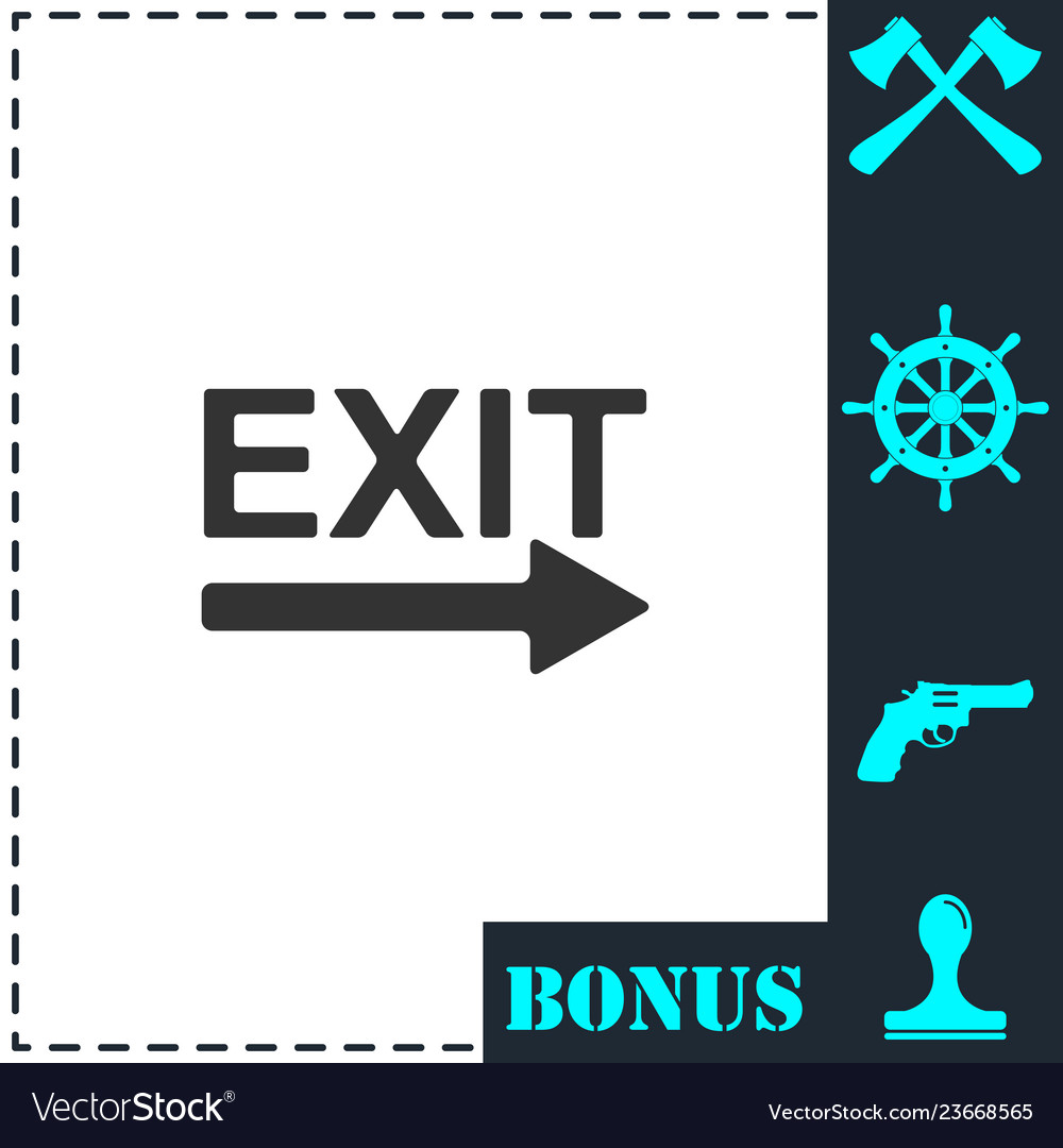 Exit icon flat vector image Exit icon flat