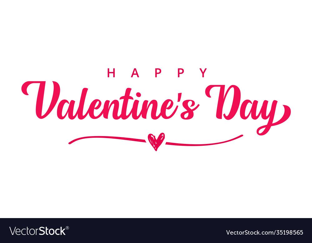 Happy valentines day pink typography banner Vector Image