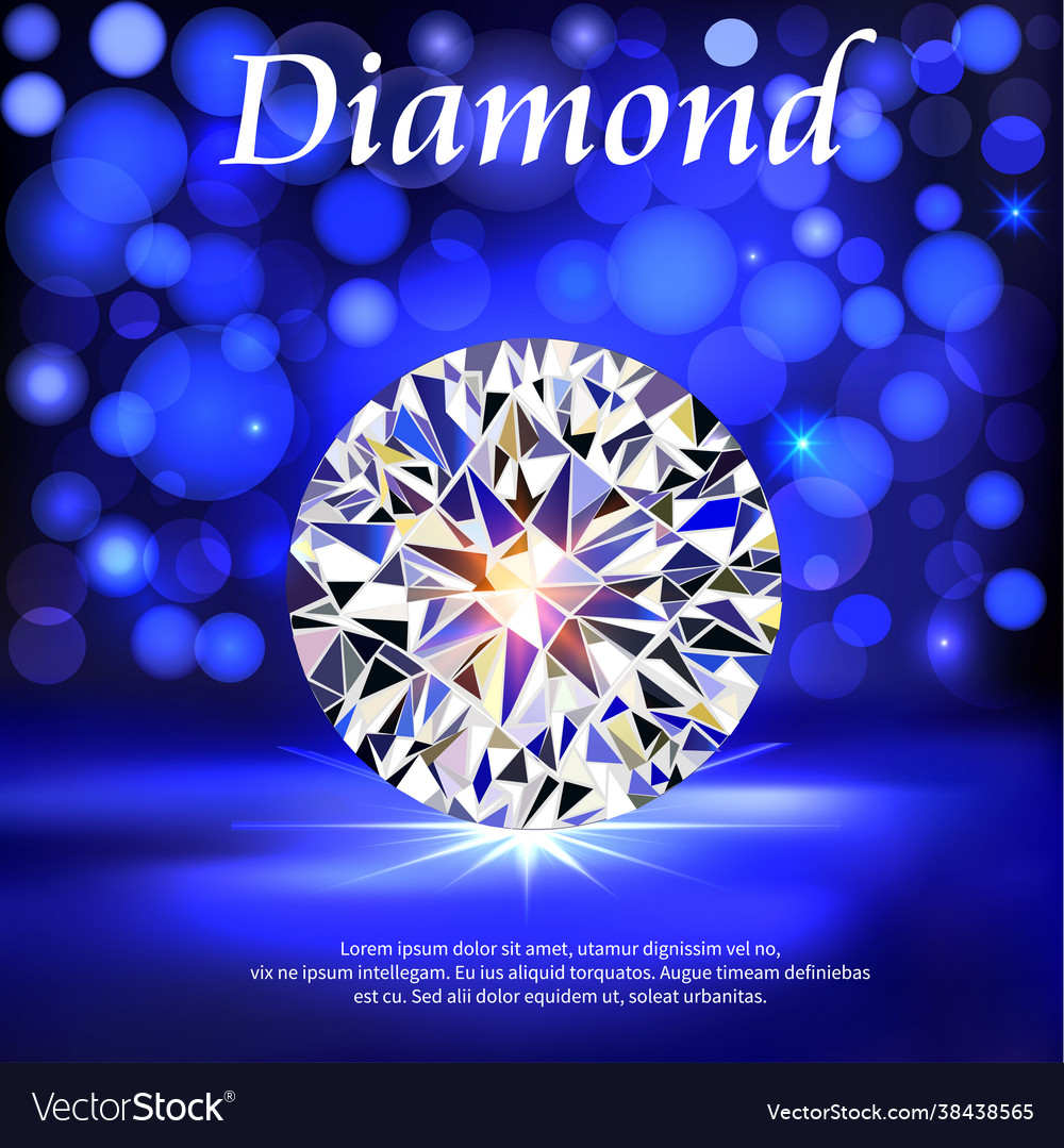 Jewelry poster diamond with gem and glitter