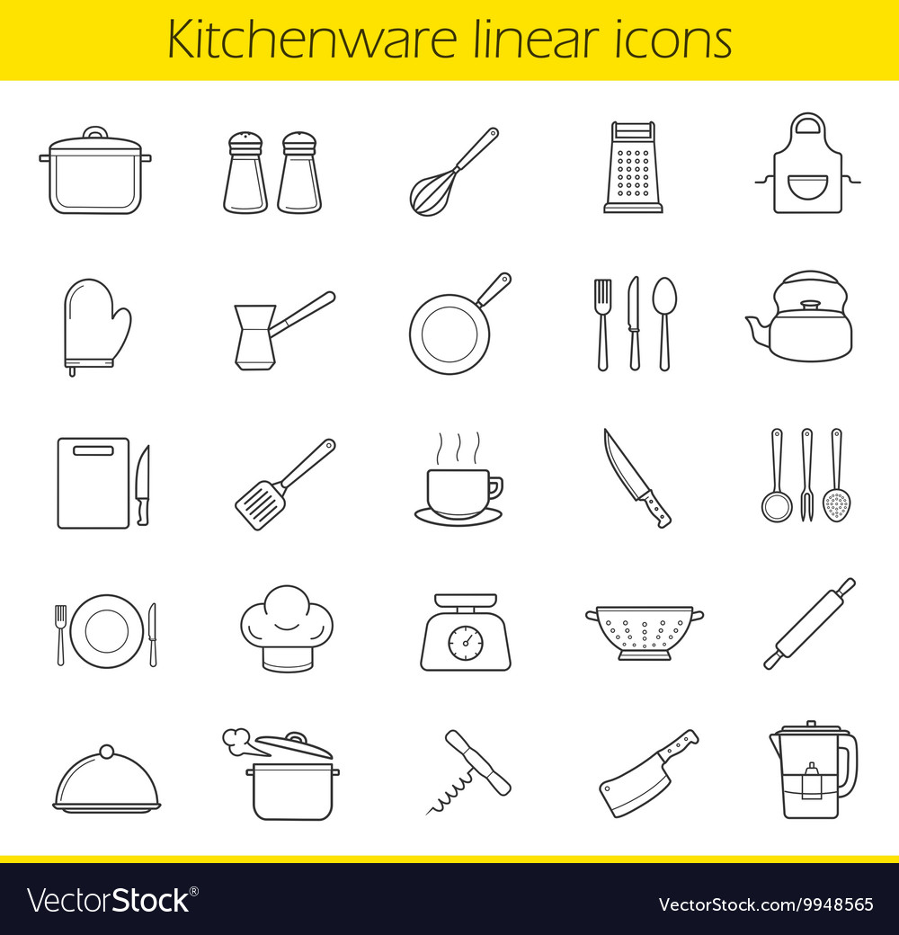 Kitchen utensils icons