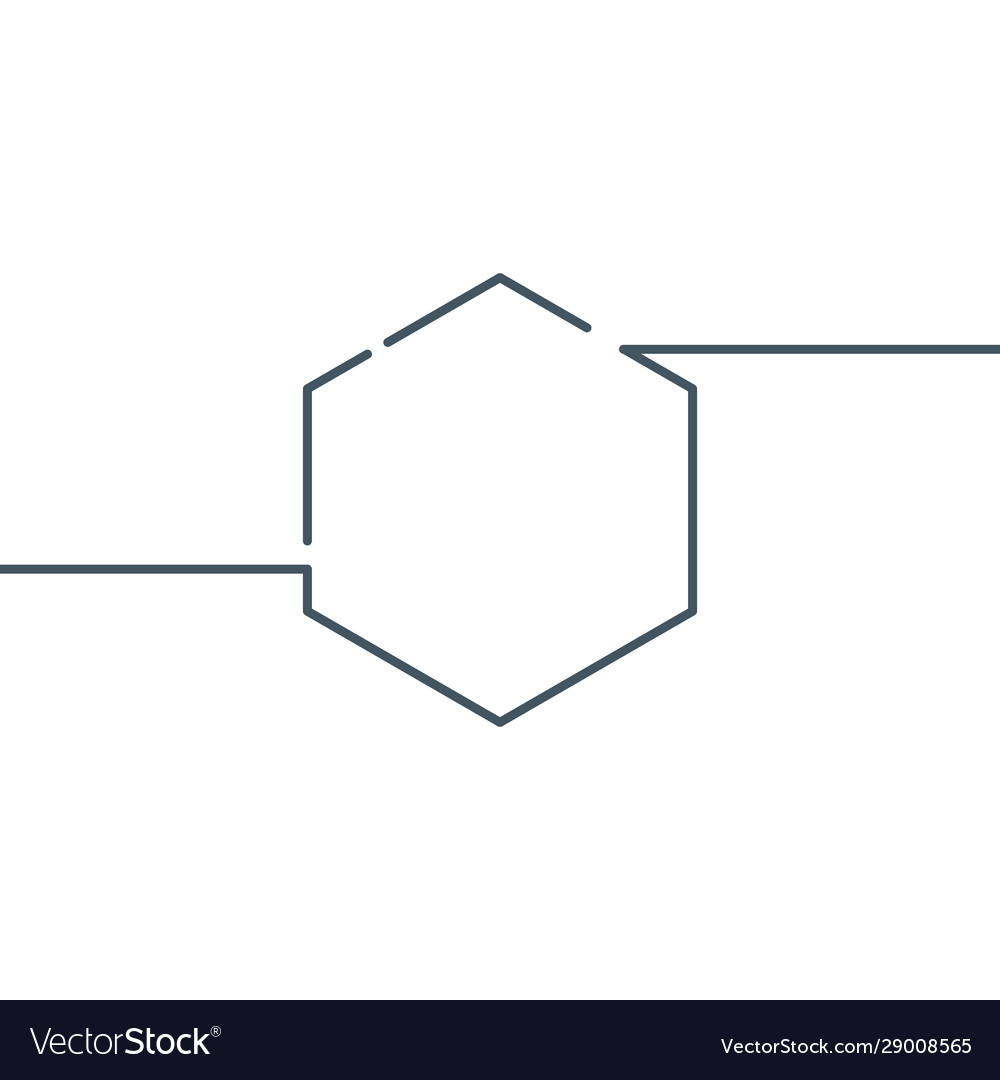 Linear hexagon with editable stroke