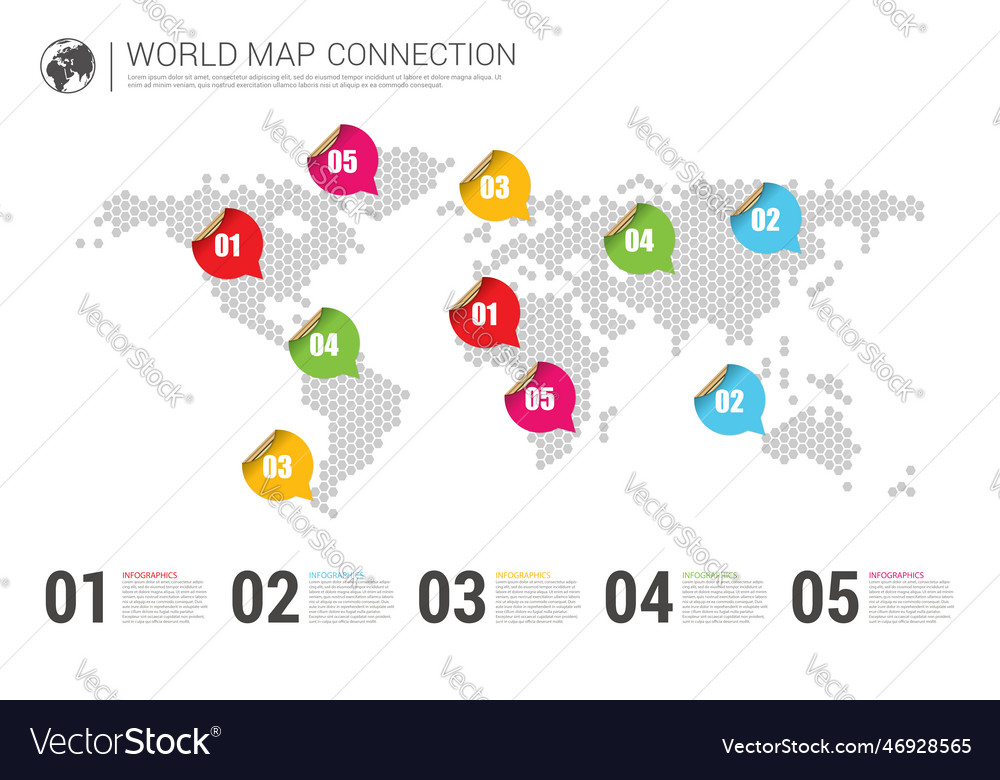 Modern world map connection concept vector image Modern world map connection concept