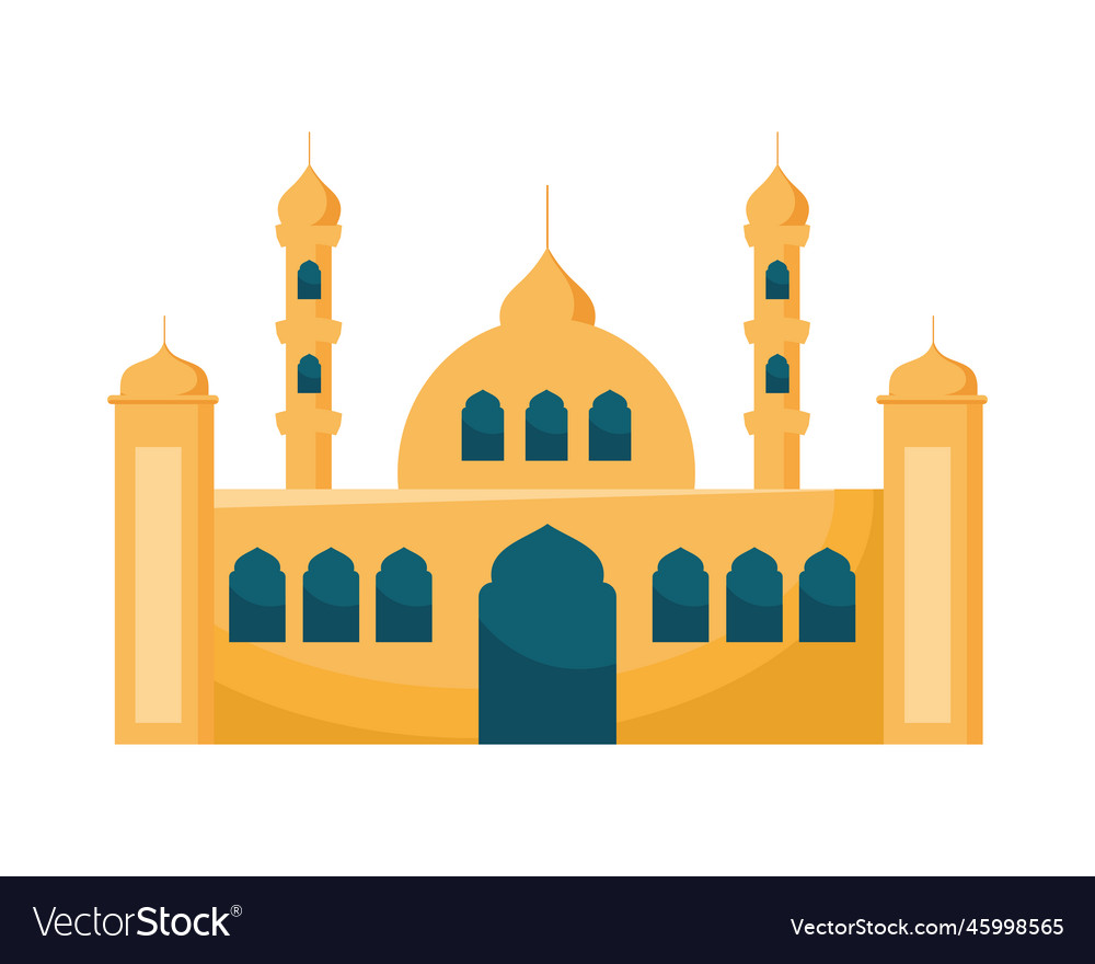 Muslim mosque temple facade Royalty Free Vector Image