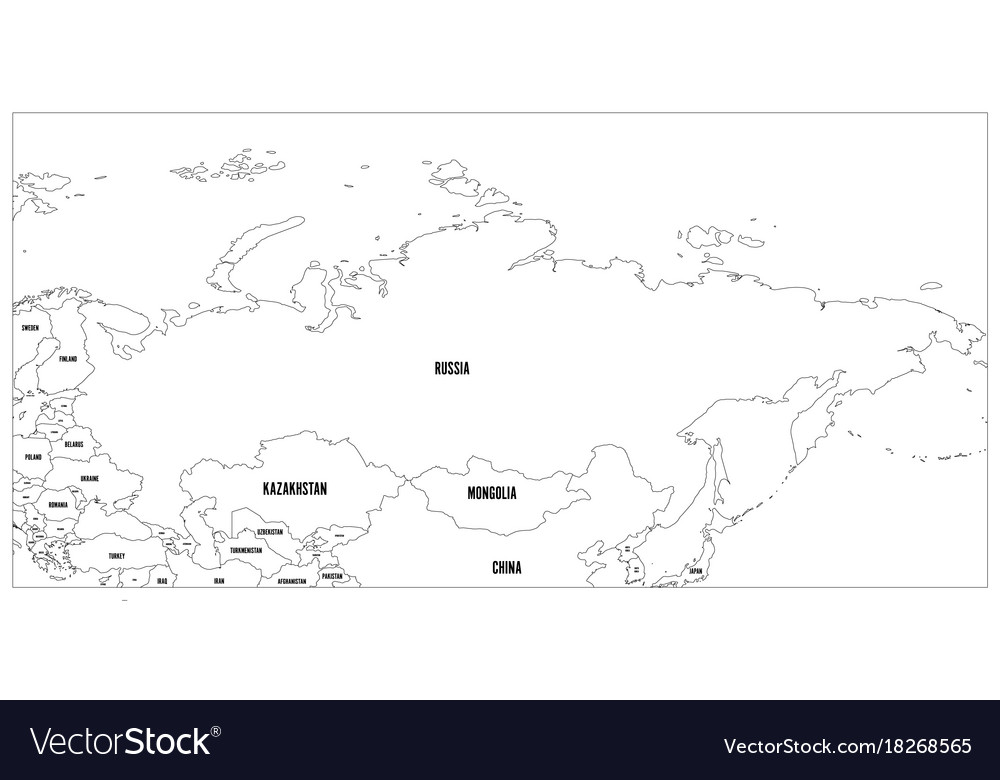 Political map of russia and surrounding countries