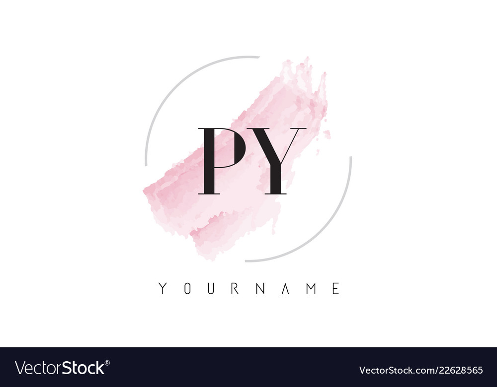 Py p y watercolor letter logo design